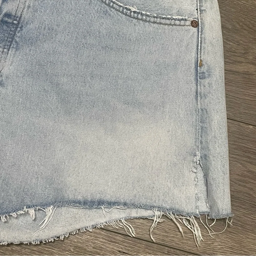 Agolde Parker Long Shorts Jinx Cut Off Hi Rise Denim Jean Light Wash Sz 32 NWT